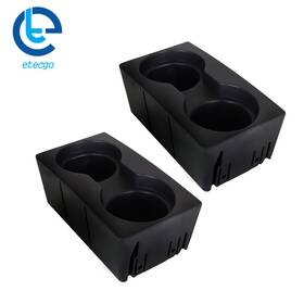 Etecgo 667368 2pcs Center Console Cup Holder For Ford F250 F350 Super Duty 2011 12-2016 Black