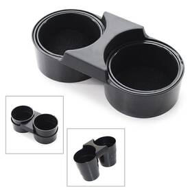 Flashbuyeasyusa 550744477168 Car Center Console Drinking Cup Holder Dual Fit Corvette C7 2014-2020 Black