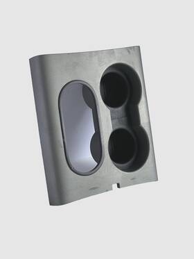 4l3z-15045a76-aaa Ford 2004-2008 F150 Floor Center Console Shifter Dual Cupholder Bezel Silver Oem