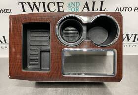 9l34-15045a76-ar1e9u Ford 2009 - 2014 F150 Center Console Shifter Cup Holder Trim Wood Grain Tan Oem