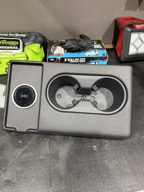 Jl3b-90481s8a Ford F150 Jump Seat Cup Holder With Custom Wireless Charging Pad