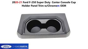 Lc3z-2504567-db Ford 2020-21 F250sd Center Console Cup Holder Panel Trim With Chrome Lc3z2504567db