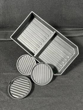 Hc3z-25045g34-ca Ford Motor Company Oem 2017-22 Super Duty Center Console Rubber Insert Mat Pad And Cup Inserts