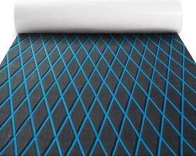 Ff-306-40 Fullfire Boat Flooring - Eva 94 Inch X 16 Dark Grey With Blue Lines