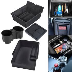 Ganluuree 717675816453 Center Console Organizer Tray Cup Holder Insert 4pcs For 2021 2022 2023 2024