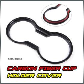 Goneparts-0809 Goneparts 21 Fit For 15-21 Ford Mustang Carbon Look Center Console Cup Holder Trim Cover