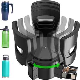 Gorilla Grip 840316706384 Expander Cup Holder 48 Oz Black Car Adjustable Patent Pending Keeps