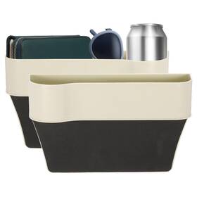 Harfington Hta250605hh000177 2pcs Car Seat Gap Filler Organizer 10.2 X 6.5 Standard Beige