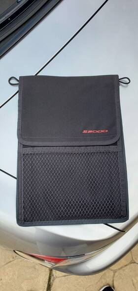 08u13-s2a-100f Honda S2000 Oem Seat Back Document Holder Pouch.black With Red Logo