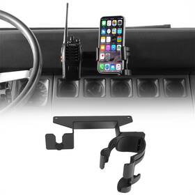 Hooke Road Mmr.10092 2in1 Cup Phone Holder Walkie Talkie Mount Bracket For 1987-1995 Jeep Wrangler Yj