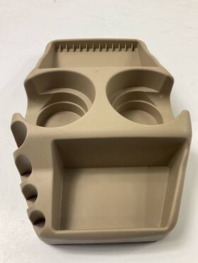 Hopkins 079976717434 Eff-bei Console Beige Dual Double Universal Cupholder Cup Holder Tan