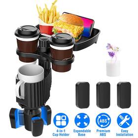 Imountek 737547591509 Universal Car Cup Holder Tray Food Phone Mount Expandable Base