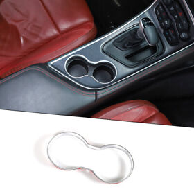 Jecarhmb20211429 Interior Front Cup Holder Frame Ring Cover Trim For Dodge Challenger 2015 Silver