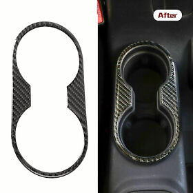 Tesin220725l0873 Interior Front Cup Holder Panel Trim Cover For Jeep Wrangler Jk 11 Carbon Fiber