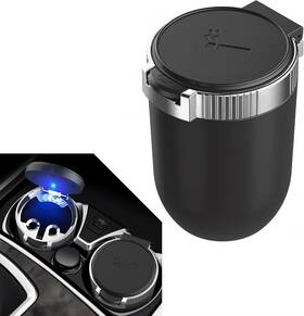 Iri18875 Irinidig 1 Pc Car Ashtray Multifunctional Portable Mini Silver And Black
