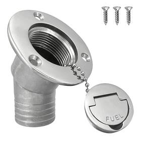 876064 Isure Marine 2 Inch 50 Mm Boat Fuel Deck Fill/filler With Keyless Cap Silver