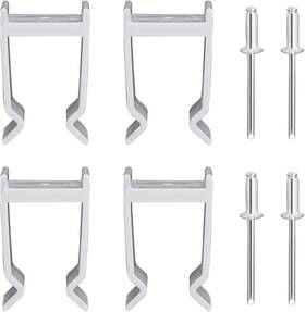 260369 Jerbor Pontoon Top Bimini Clips For Boat Square Bracket White