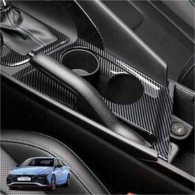 H203-d-zu Juiveel Carbon Fiber Style Car Water Cup Holder Trim Cover Interior Compatible With H