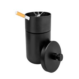 Kvaey-3751ca Kvaey Car Ashtray With Lid Stainless Steel Durable Smokeless Large Black