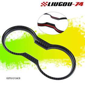 A-02itg1215acb Liugou74 Fit For 2015-2021 Ford Mustang Carbon Fiber Center Console Cup Holder Trim Cover