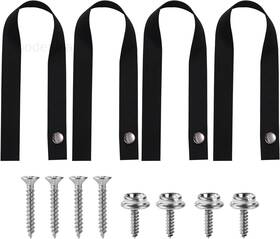 X10173 Lyreh 4pcs Pontoon Boat Ladder Straps Black Imitation 18 Inches X 1 Inch