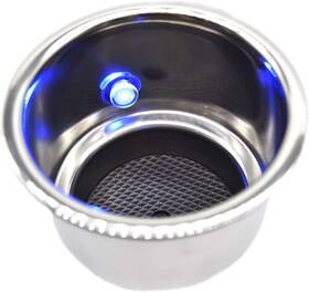 Mc99531048-1 Marine City Blue Led Light Cup Holder With Drain Stainless Steel
