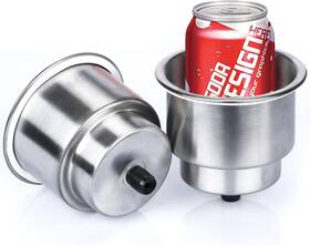Cz9968s Marinebaby Stainless Steel Cup Drink Holder With Drain Marine Boat Rv Silver