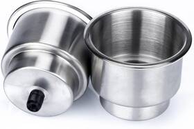 Czx9682-2 Marinebaby 2pcs Stainless Steel Cup Drink Holder With Drain Marine Silver
