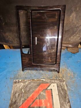 Cup-20013 Mazda 13 6 Cup Holder With Floor Shifter Bezel Slow Open Cover Woodgrain Oem