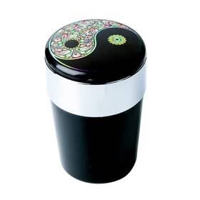 190304zb01-3 Meiboall Ovd9b Car Trash Can With Lid And Blue Led Light Mini Auto Garbage Medium Black