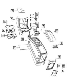 68042578aa Mopar Genuine Floor Console Mat