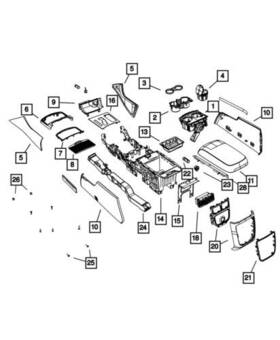 68158088aa Mopar Genuine 2011-2017 Chrysler 300 Center Console Cup Holder Cover