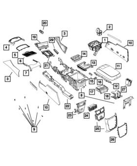 68233671ab Mopar Genuine Floor Console - Bin