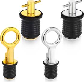 Hui-morningro-1510 Morningro 4 Pcs 1 Inch Boat Plugs Drain Plug With Black Silver And Yellow