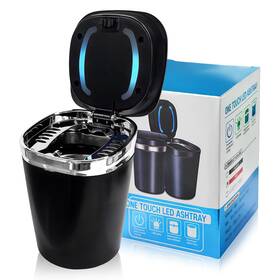 Mtrps-6034cd Mtrps Car Ashtray With Lid Detachable Smell Proof Mini Trash Can Silver
