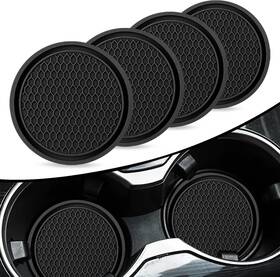 Ntrf8x Ntnev 4 Pcs Car Cup Holder Coaster Universal Auto Anti Slip Black