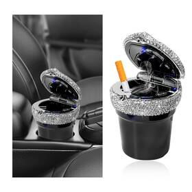 Nytkl-4686bc Nytkl Car Ashtray With Lid Portable Bling 3.19 Inches X 3.82 Black