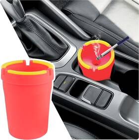 Gang-0303 Ofband Glow In The Dark Ashtray Portable Car Ashtrays For 4.41x3.25x2.53 Inch Red