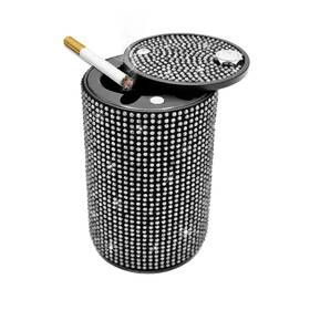 Ohleats-2258bc Ohleats Bling Car Ashtray Rhinestones Auto Mini One Size White