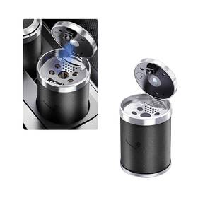 Ohleats-3180ca Ohleats Car Ashtray With Lid Leather Portable Detachable Black