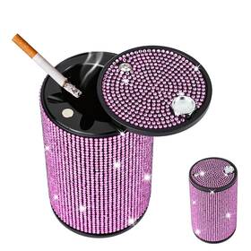 On-668-bcay Ongfuwu Bling Car Ashtray Portable Auto 3.94 X 2.36 Inches Pink