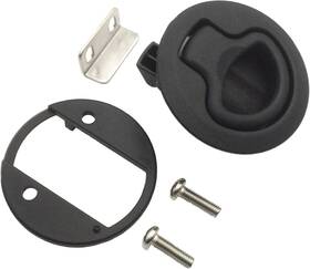 M1-63 Owach Slam Latch Hatch Round Pull 1/2 Inch Door Non-locking Black