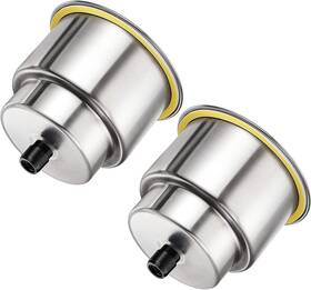 Pebbly Beach 697217169977 2 Pcs Boat Cup Holder Stainless Steel Silver
