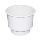 Plstccupholder-wht-drainhole Aftermarket Universal Products White Plastic Cup Holder Drain Hole Made