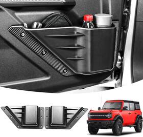 Lepz-qmsbj01 Pnkmonkey 2 Pcs Front Door Storage Pockets For Ford Bronco 2021-2024 Black