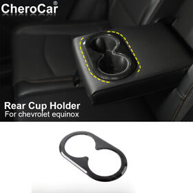 Cherocar202111301108 Rear Water Cup Holder Cover Trim For Chevrolet Equinox 2017-22 Black Wood Grain