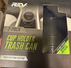 Revgt 191205724270 Cup Holder Trash Can With Push Flap Construction Fits Most Vehicles Holders