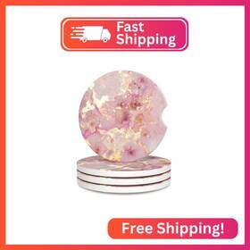R015-4cc-golden Rouidr Car Cup Holder Coaster Coasters For Holders 4 Pack Universal Anti Slip