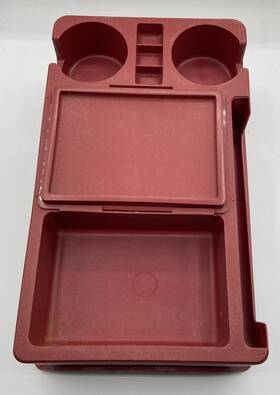 6275 Rubber Queen Vintage Front Console Cup Holder/storage Red Size 14.5x8.5x5.5