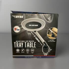 Rydz 841437138146 Adjustable Cup Holder Tray Table - 9 Inch Vehicle Food